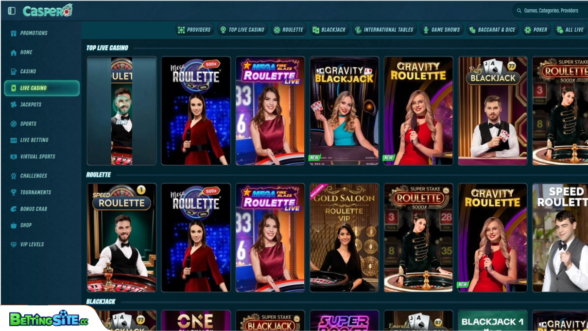 Caspero Casino Live Casino